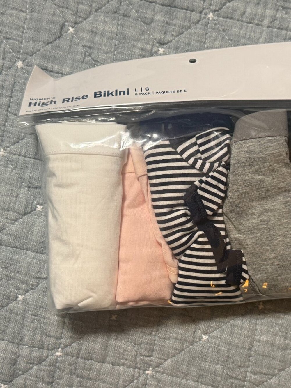 Old Navy Size Large Women's High-Rise Bikini Panties 5 Pack NWT
